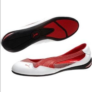 White ballerina flats